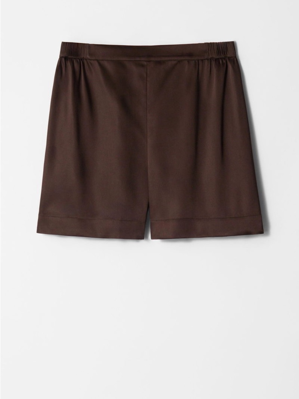 & Other Stories Satin Pull-On Shorts in Brown size XS
